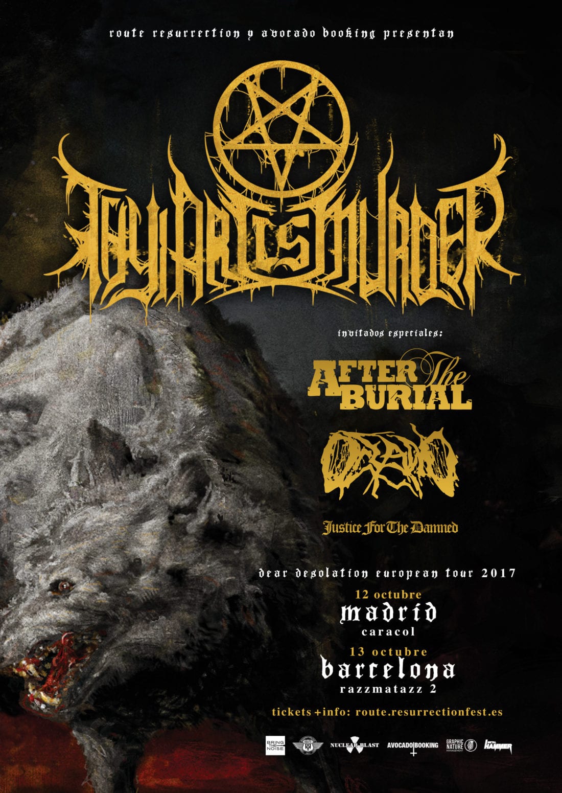 Thy Art Is Murder + After The Burial + Oceano + Justice For The Damned
