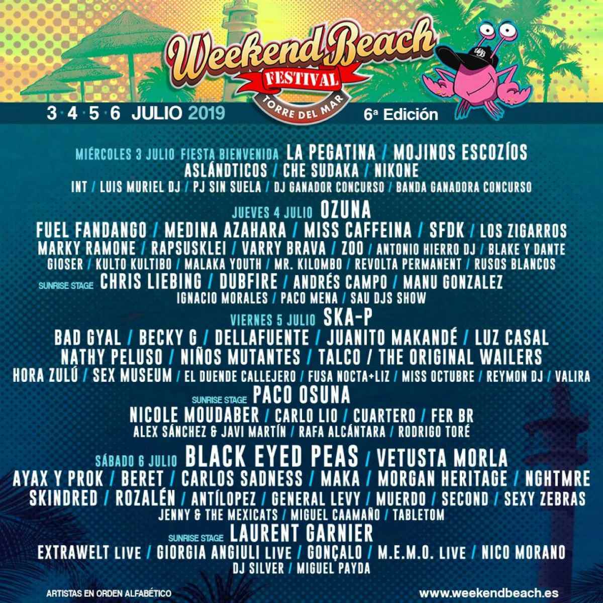 Médico eterno Electricista Weekend Beach Festival 2019, cartel completo – MetalBizarre.com