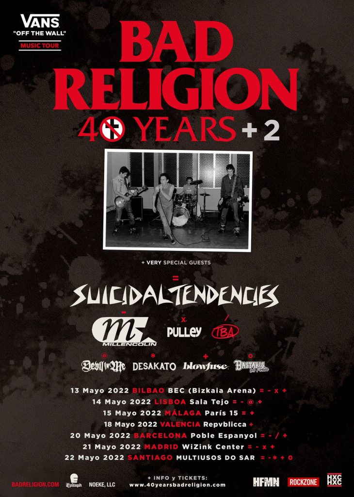 Bad Religion + Suicidal Tendencies +Millecolin (NUEVA FECHA)