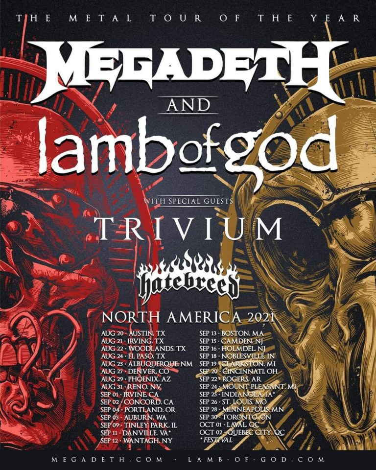 Megadeth, nuevas fechas para la gira americana junto a Lamb Of God, Trivium y Hatebreed