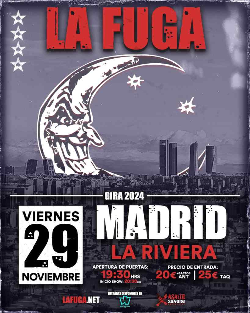 La Fuga, anuncian concierto fin de gira en Madrid –