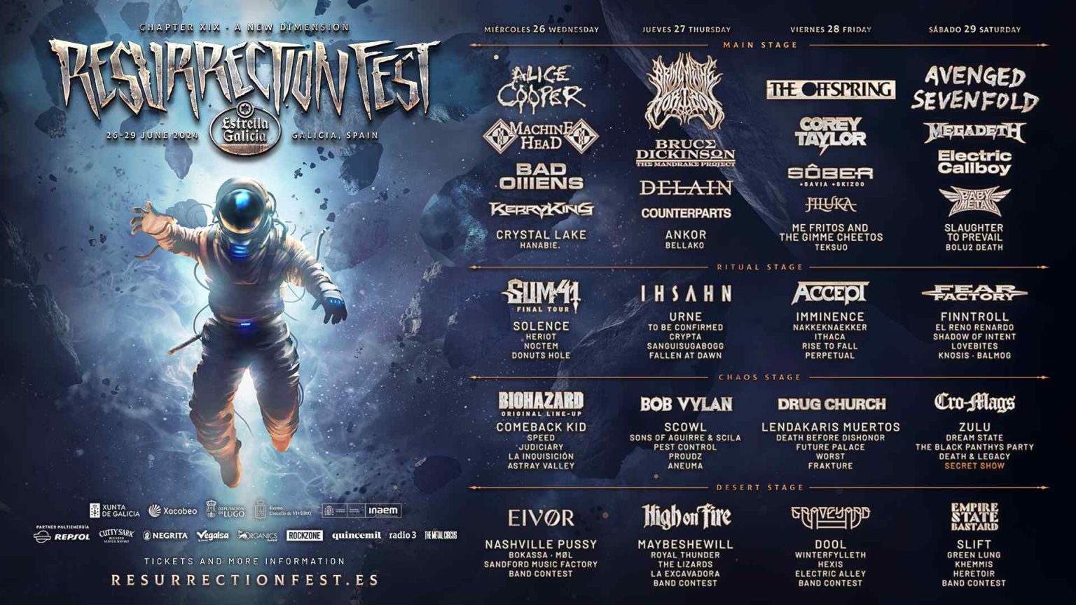 Resurrection Fest 2024, recordamos el cartel por días del festival