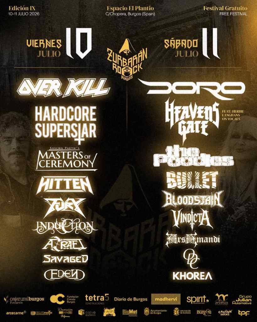 Zurbarán Rock Burgos 2026, reajusta su cartel por días tras sumar a Fury